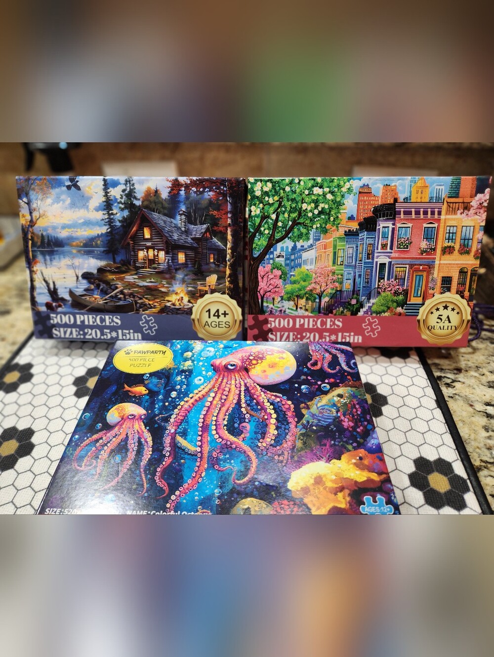 Colorful 500-Piece Puzzle Bundle
